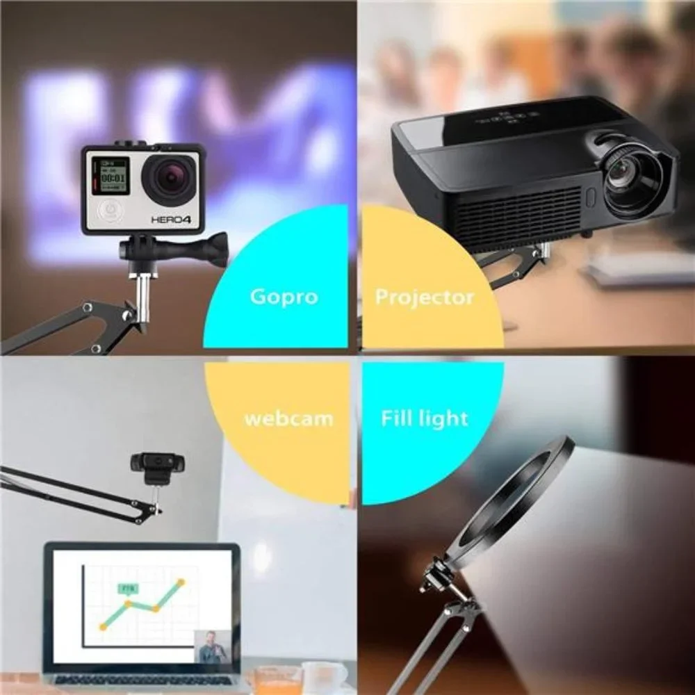 Overhead Tripod, Heavy Duty Camera Desk Mount Stand with Flexible Boom